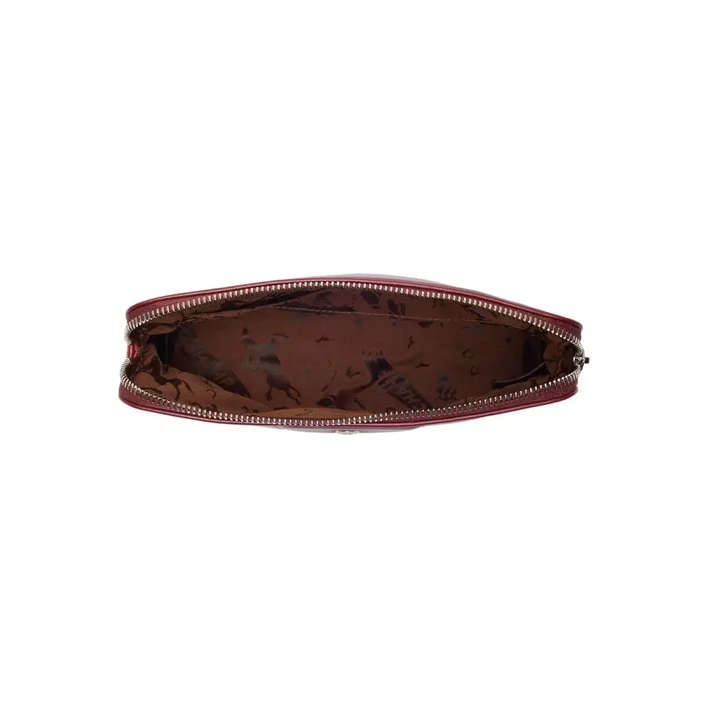 Longchamp Le Pliage Cuir Cosmetic Case in Red Lacquer